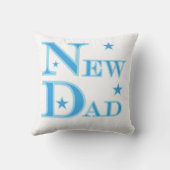 Blauwe tekst Nieuwe pap cadeaus Kussen (Achterkant)