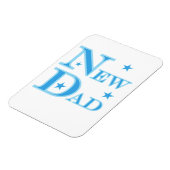 Blauwe tekst Nieuwe pap cadeaus Magneet (Linkerzijde)