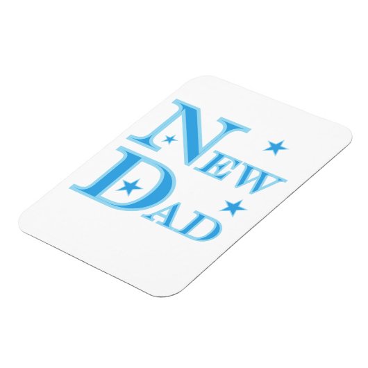 Blauwe tekst Nieuwe pap cadeaus Magneet (Linkerzijde)