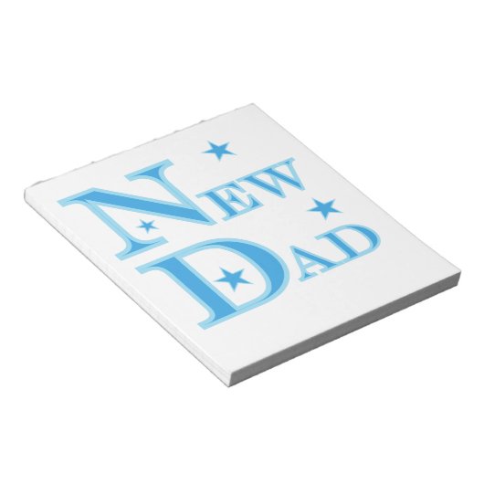 Blauwe tekst Nieuwe pap cadeaus Notitieblok (Schuin)