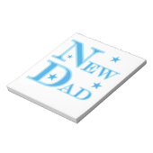 Blauwe tekst Nieuwe pap cadeaus Notitieblok (Linkerzijde)