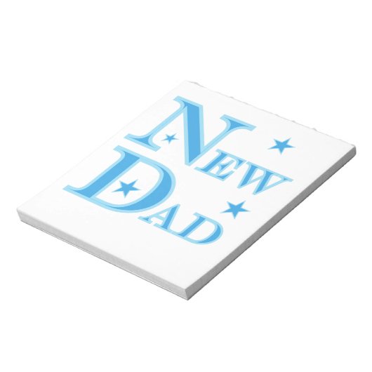 Blauwe tekst Nieuwe pap cadeaus Notitieblok (Linkerzijde)