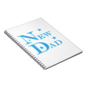 Blauwe tekst Nieuwe pap cadeaus Notitieboek (Rechterzijde)