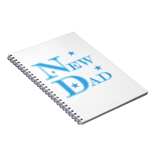 Blauwe tekst Nieuwe pap cadeaus Notitieboek (Rechterzijde)