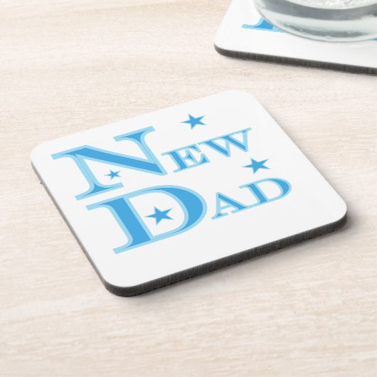 Blauwe tekst Nieuwe pap cadeaus Onderzetter (Linkerzijde)