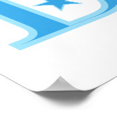 Blauwe tekst Nieuwe pap cadeaus Poster (Hoek)