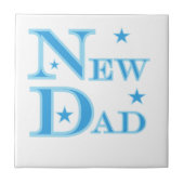 Blauwe tekst Nieuwe pap cadeaus Tegeltje (Voorkant)