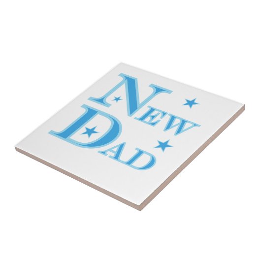 Blauwe tekst Nieuwe pap cadeaus Tegeltje (Zijkant)