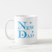 Blauwe tekst Nieuwe pap T-shirts en geschenken Koffiemok (Links)