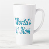 Blauwe tekst over mam latte mok (Rechts)