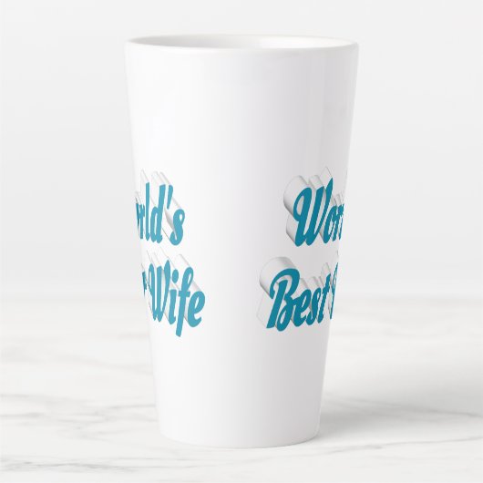 Blauwe tekst over Wife Latte Mok (Voorkant)