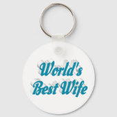 Blauwe tekst over Wife Sleutelhanger (Achterkant)