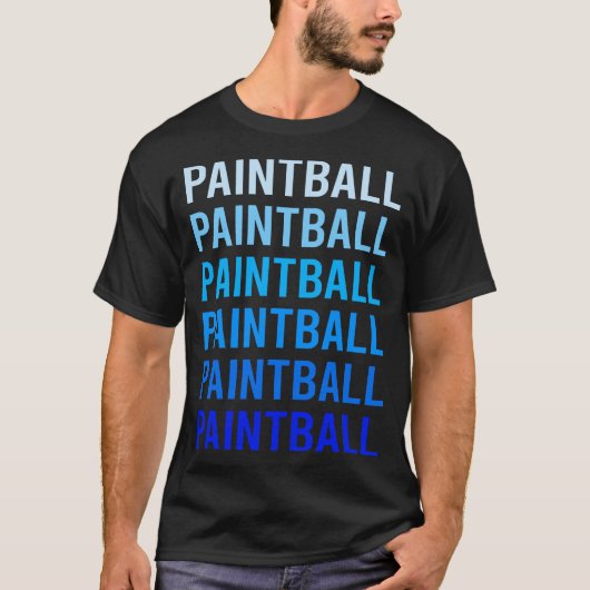 Blauwe Tekst Paintball T-shirt (Voorkant)