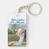 Blauwe tekst van mam Foto Sleutelhanger (achterkant)