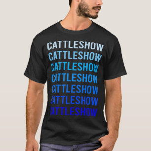 Blauwe Tekst Veeshow Koe Show T-shirt