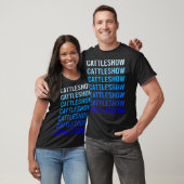 Blauwe Tekst Veeshow Koe Show T-shirt (Unisex)