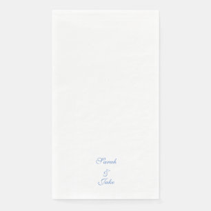 Blauwe tekst Witte Bruiloft Servet