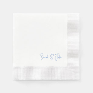 Blauwe Tekst Witte Moderne Script Getrouwde Gesche Servet