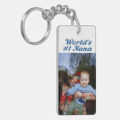 Blauwe tekst zee Nana foto Sleutelhanger (Voorkant Links)