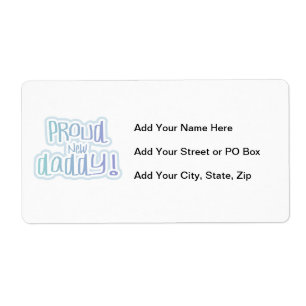 Blauwe tekstgroep Nieuwe Papa-cadeautjes Etiket