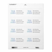 Blauwe tekstgroep Nieuwe Papa-cadeautjes Etiket (Full Sheet)