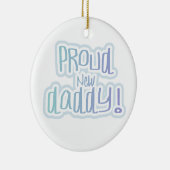 Blauwe tekstgroep Nieuwe Papa-cadeautjes Keramisch Ornament (Rechts)