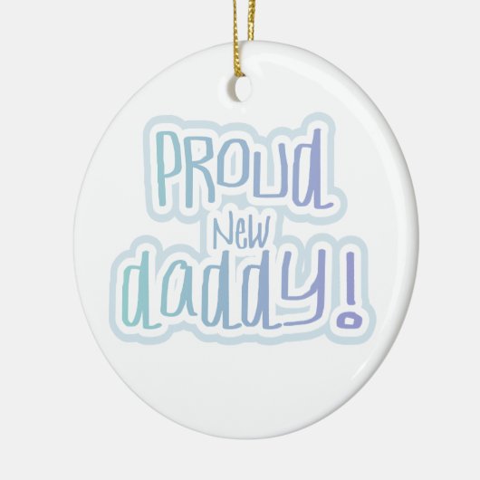 Blauwe tekstgroep Nieuwe Papa-cadeautjes Keramisch Ornament (Links)