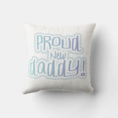 Blauwe tekstgroep Nieuwe Papa-cadeautjes Kussen (Achterkant)