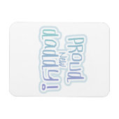 Blauwe tekstgroep Nieuwe Papa-cadeautjes Magneet (Horizontaal)