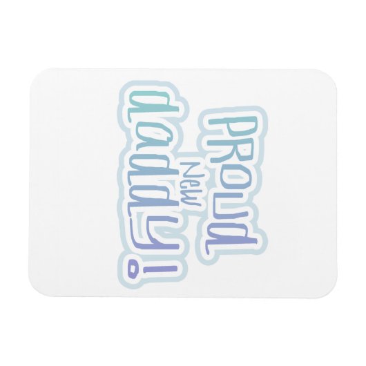 Blauwe tekstgroep Nieuwe Papa-cadeautjes Magneet (Horizontaal)