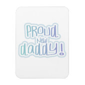 Blauwe tekstgroep Nieuwe Papa-cadeautjes Magneet (Verticaal)