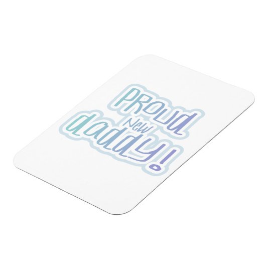 Blauwe tekstgroep Nieuwe Papa-cadeautjes Magneet (Linkerzijde)