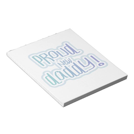 Blauwe tekstgroep Nieuwe Papa-cadeautjes Notitieblok (Schuin)