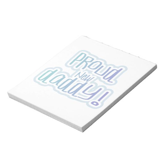 Blauwe tekstgroep Nieuwe Papa-cadeautjes Notitieblok (Linkerzijde)