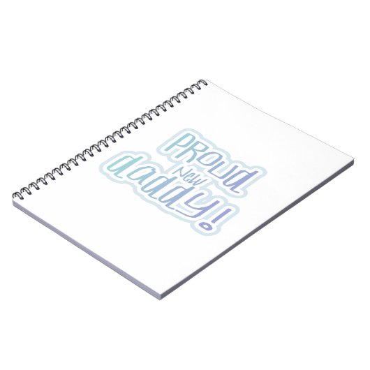 Blauwe tekstgroep Nieuwe Papa-cadeautjes Notitieboek (Linkerzijde)