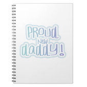 Blauwe tekstgroep Nieuwe Papa-cadeautjes Notitieboek (Voorkant)