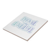 Blauwe tekstgroep Nieuwe Papa-cadeautjes Tegeltje (Zijkant)