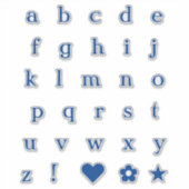 Blauwe tekstletters | Monogram Alfabet Stickers (Voorkant)