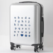 Blauwe tekstletters | Monogram Alfabet Stickers (Koffer)