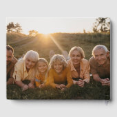 Blauwe tekstrand van 10 foto's die het leven viere gastenboek (Achterkant)