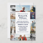 Blauwe tekstrand van 12 foto's die het leven viere kaart (Voorkant)