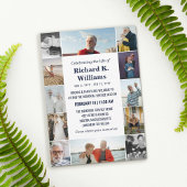 Blauwe tekstrand van 12 foto's die het leven viere kaart