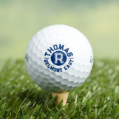 Blauwe tekstsport aangepaste monogram naam en team golfballen (Insitu Shirt)