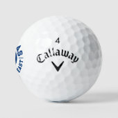 Blauwe tekstsport aangepaste monogram naam en team golfballen (Logo)