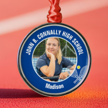 Blauwe Tennisspeler Foto Kerstcadeau