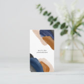 Blauwe terracotta abstracte waterverf moderne unie visitekaartje (Staand voorkant)