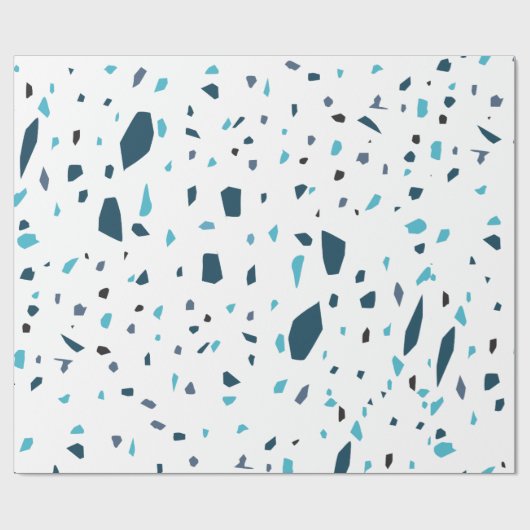 Blauwe terrazespees cadeaupapier (Vlak)