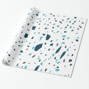 Blauwe terrazespees cadeaupapier
