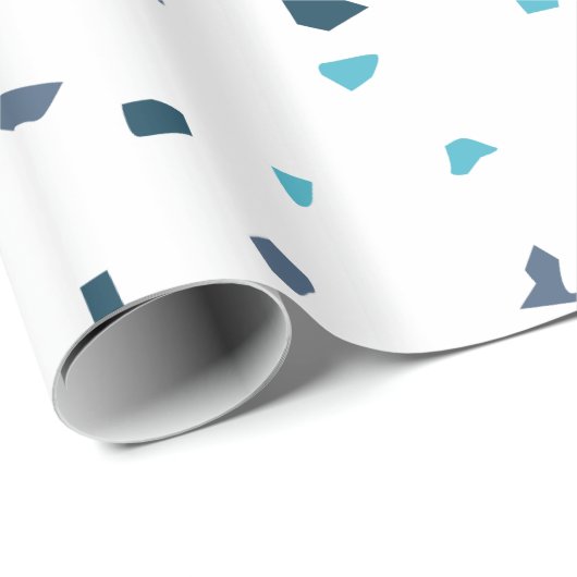 Blauwe terrazespees cadeaupapier (Rol Hoek)