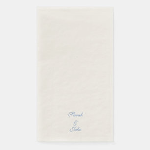 Blauwe Text Crème Trouw Servet